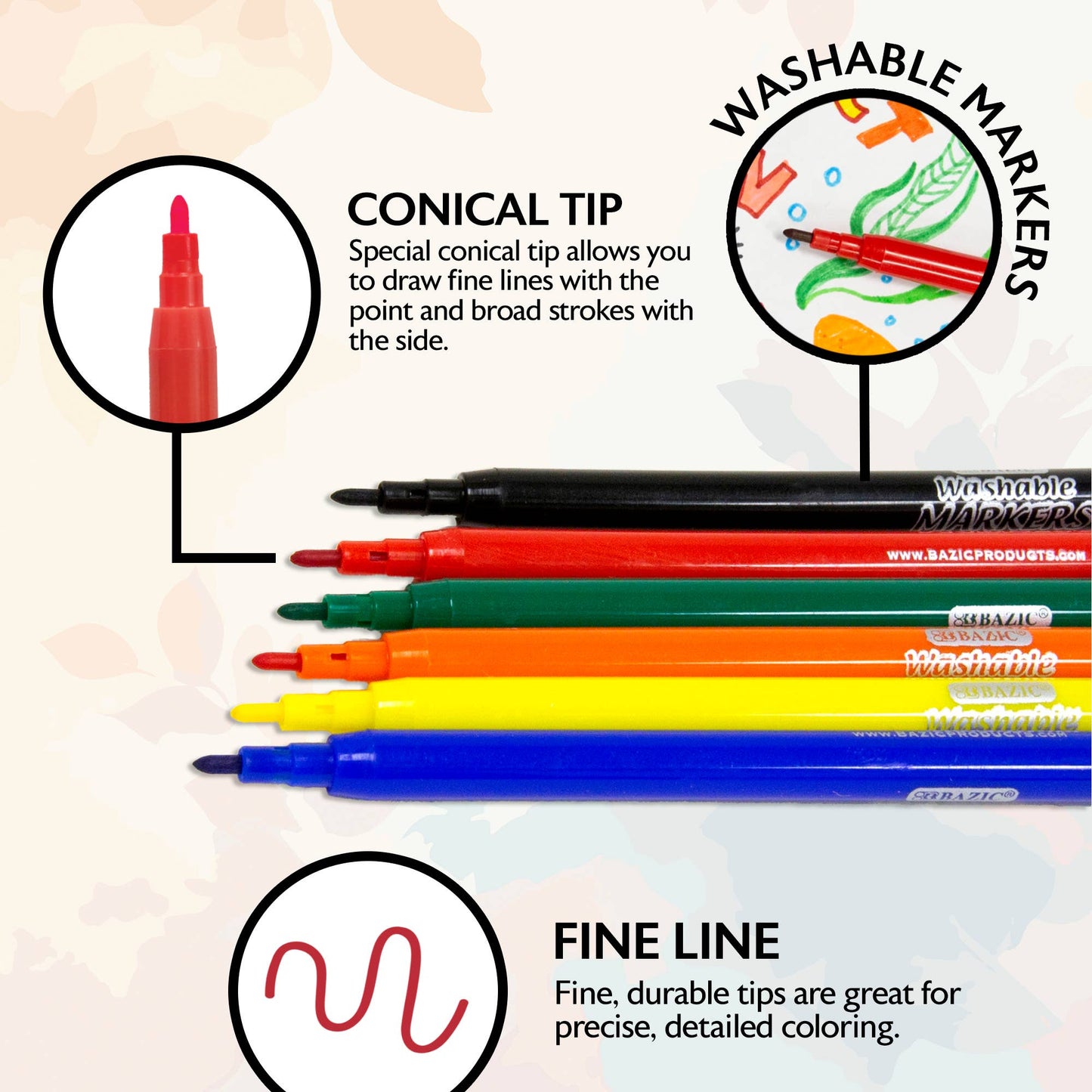 Fine Line 24 Classic Colors Washable Markers
