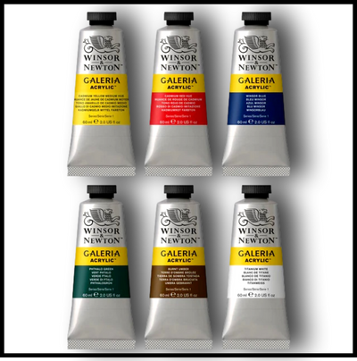 WINSOR & NEWTON GALERIA ACRYLICS - SET OF 6 ASSORTED COLORS 60ML