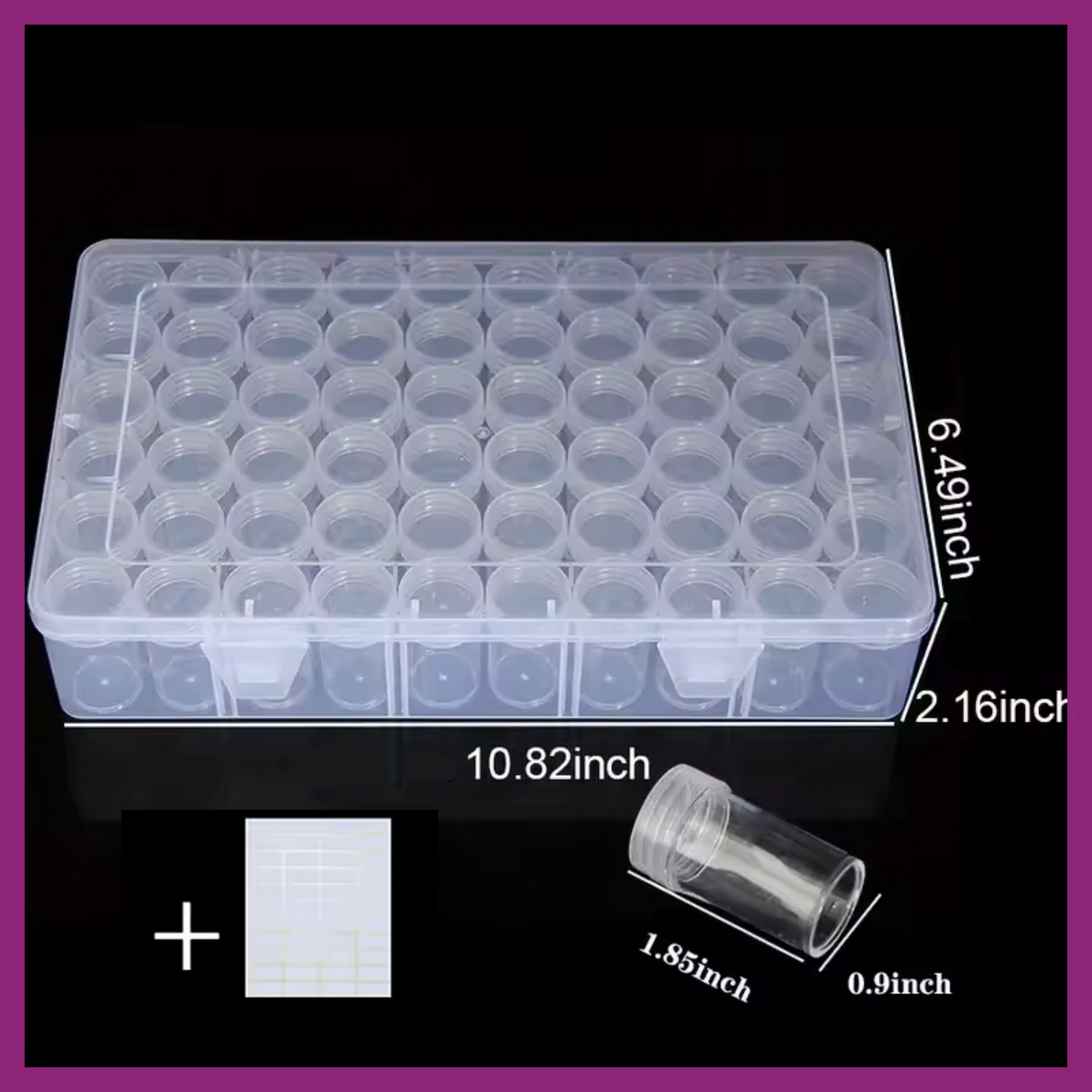 PLASTIC DIAMOND DRILL STORAGE CASE - 60 GRID CYLINDERS