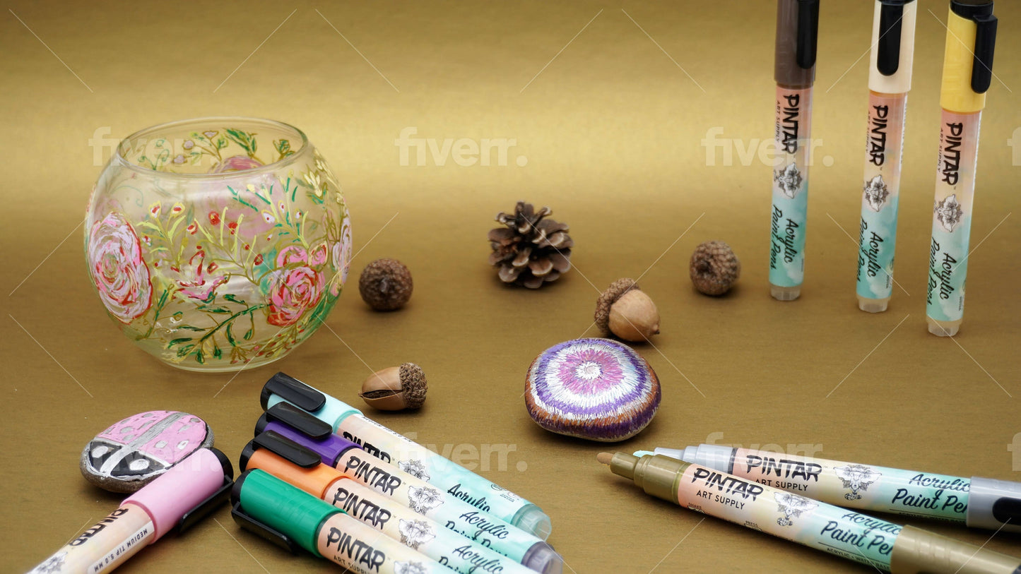 Pintar Acrylic Paint Markers - 26 Pack With 5 mm Tips