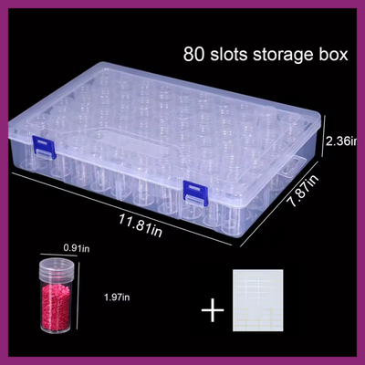 PLASTIC DIAMOND DRILL STORAGE CASE - 80 GRID CYLINDERS