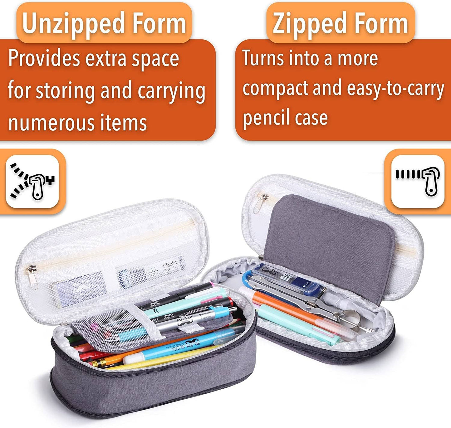 Mr. Pen Grey Pencil Case and Pouch