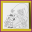GNOME WITH BABY ZEBRA PREDRAWN CANVAS PANEL