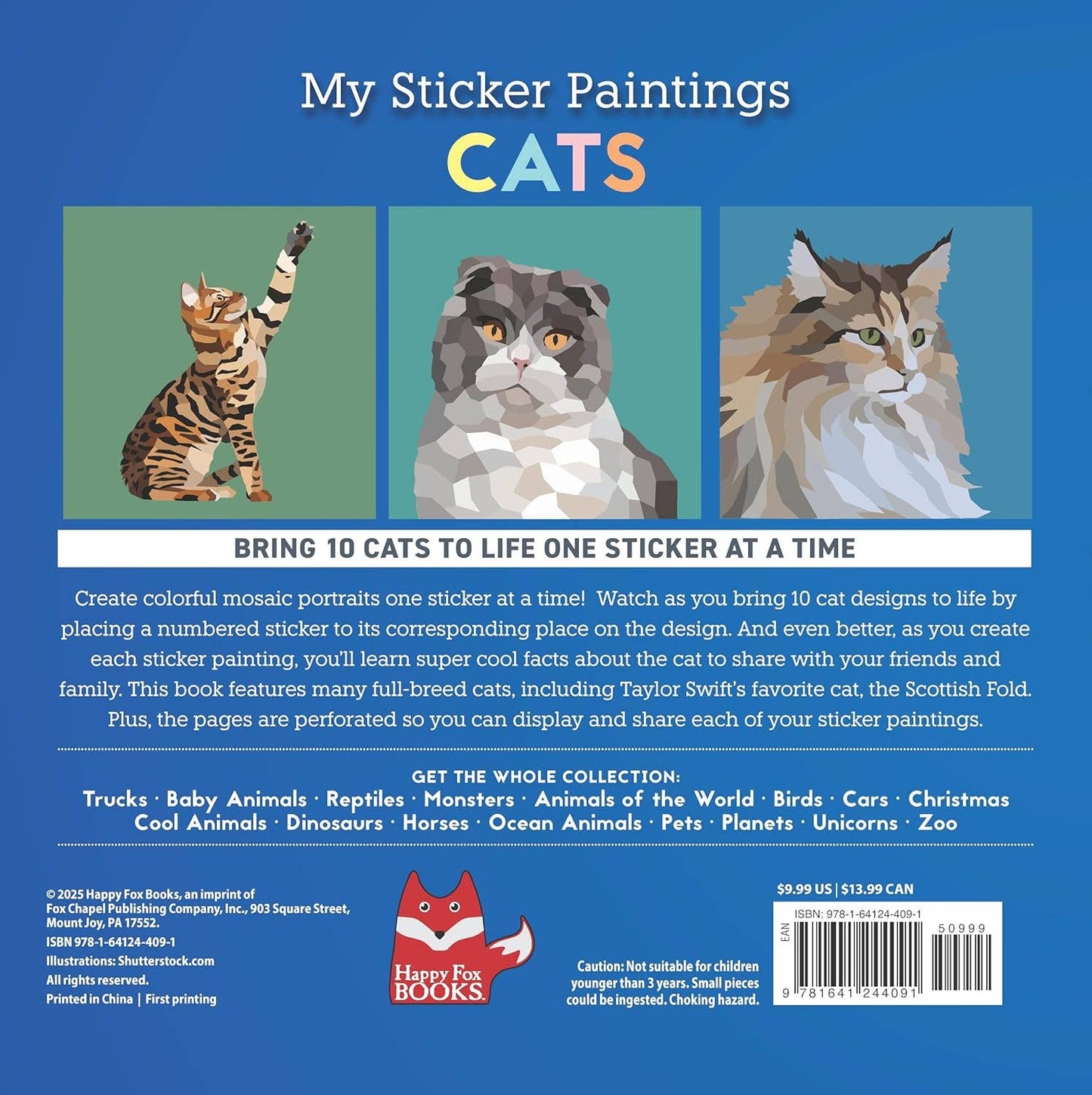 My Sticker Paintings: Cats - 10 Amazing Felines
