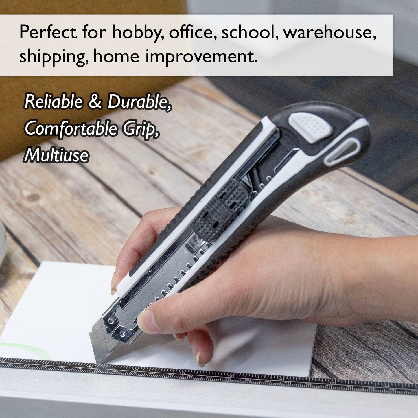 Heavy Duty 18 mm Snap-Off Utility Knife + 2 Blades