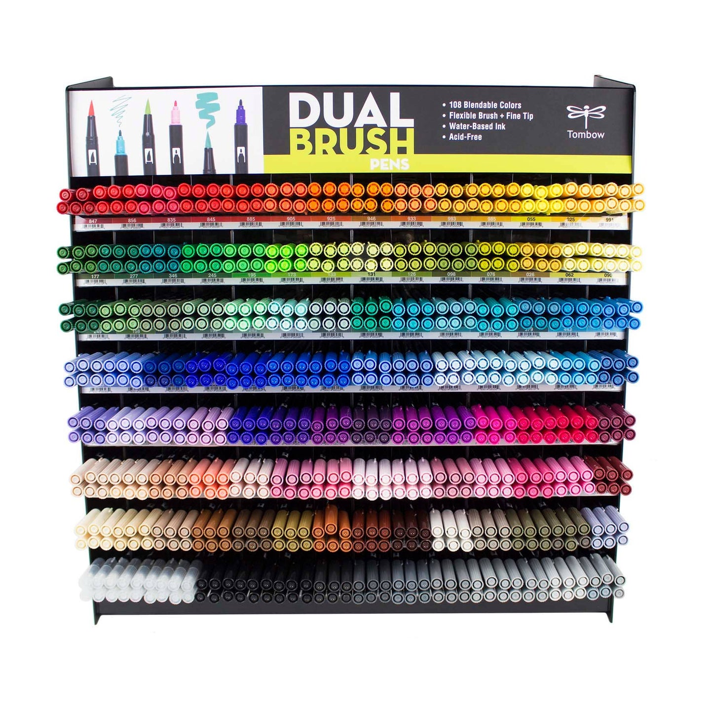 Dual Brush Pen Art Markers, 672PC Display, 108 Colors