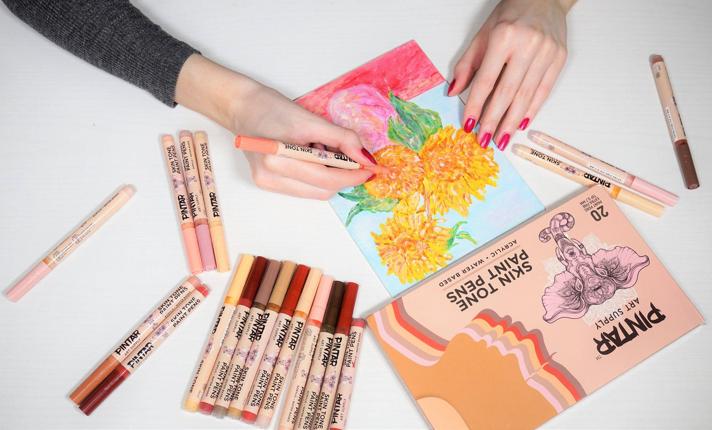 Pintar Skin Tone Acrylic Paint Pen Set - 0.7mm - 20PK