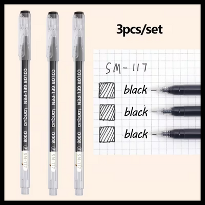 LANGUO FINEPOINT 3PK BLACK GEL PENS