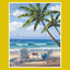 DRINKS AND PALM TREE BEACH PAINT BY NUMBER