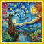 STAINED GLASS STYLE SCENIC TOWN PAINT BY NUMBER