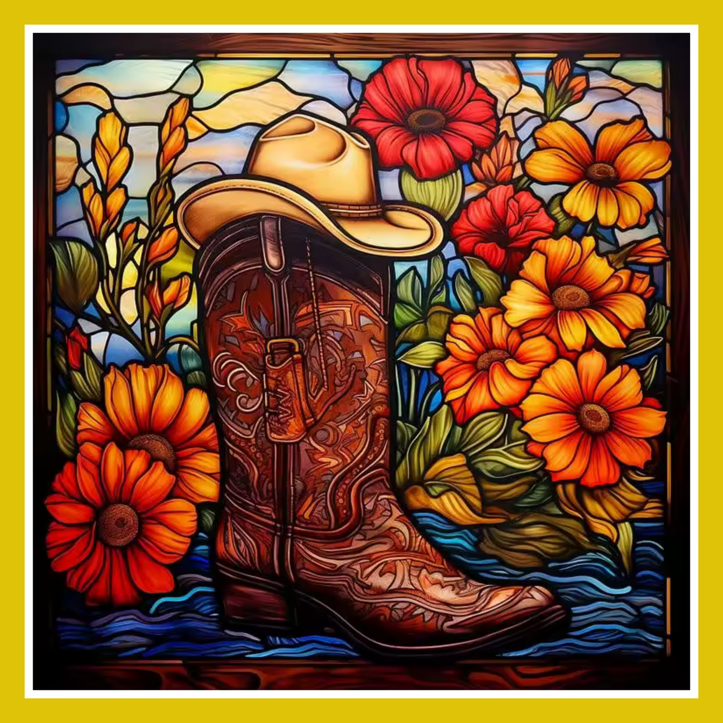 WESTERN BOOTS PAINT BY NUMBER