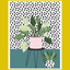 HOUSEPLANTS ON TEAL PAINT BY NUMBER KIT