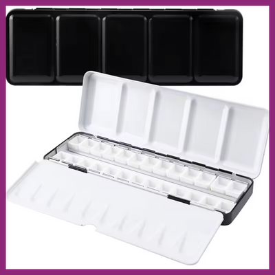 EMPTY METAL WATERCOLOR TIN PALETTES HALF PANS