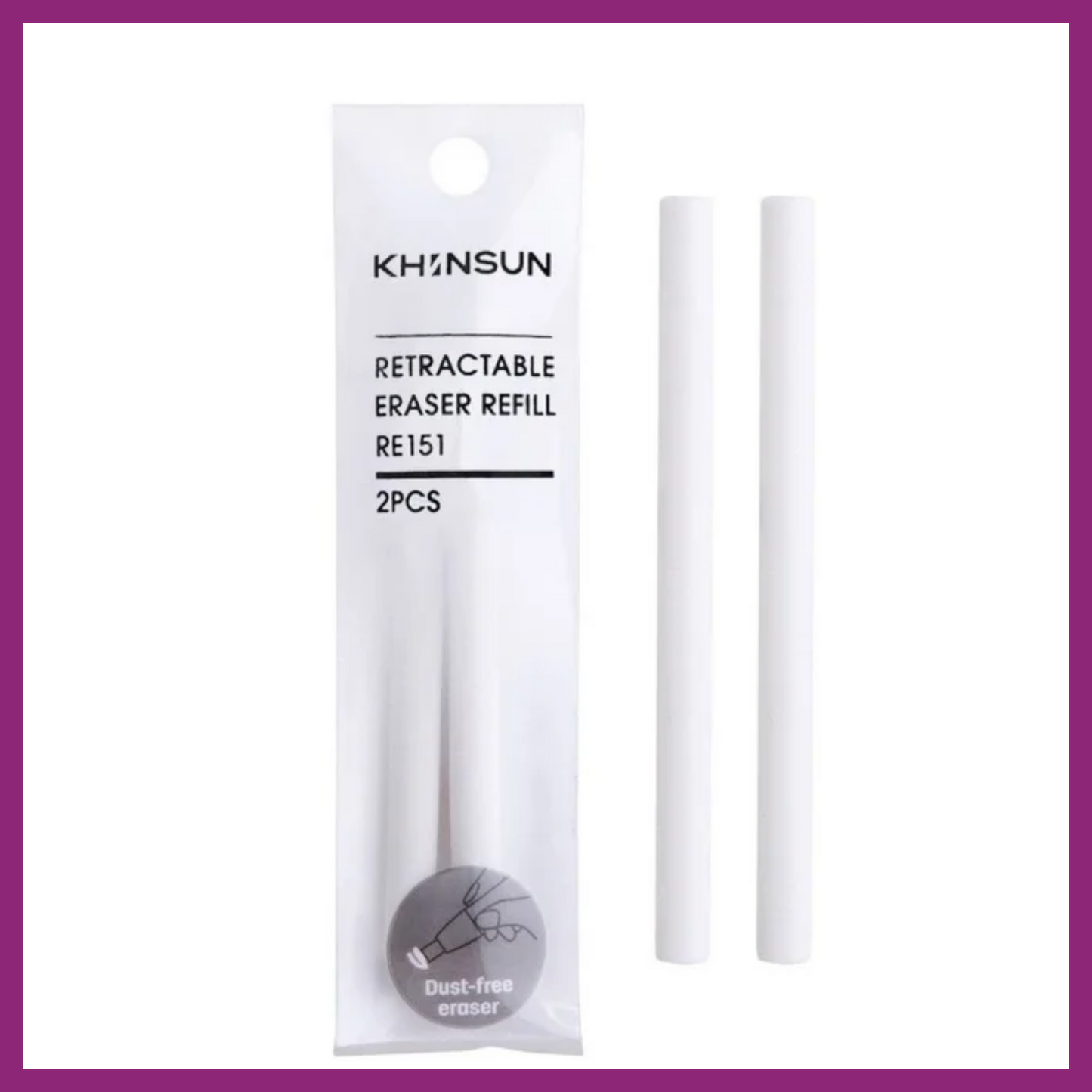 RETRACTABLE RUBBER ERASER REFILLS 2PK