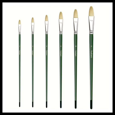 YUTIARS 6PC HOG BRISTLE BRUSH SET - FILBERTS