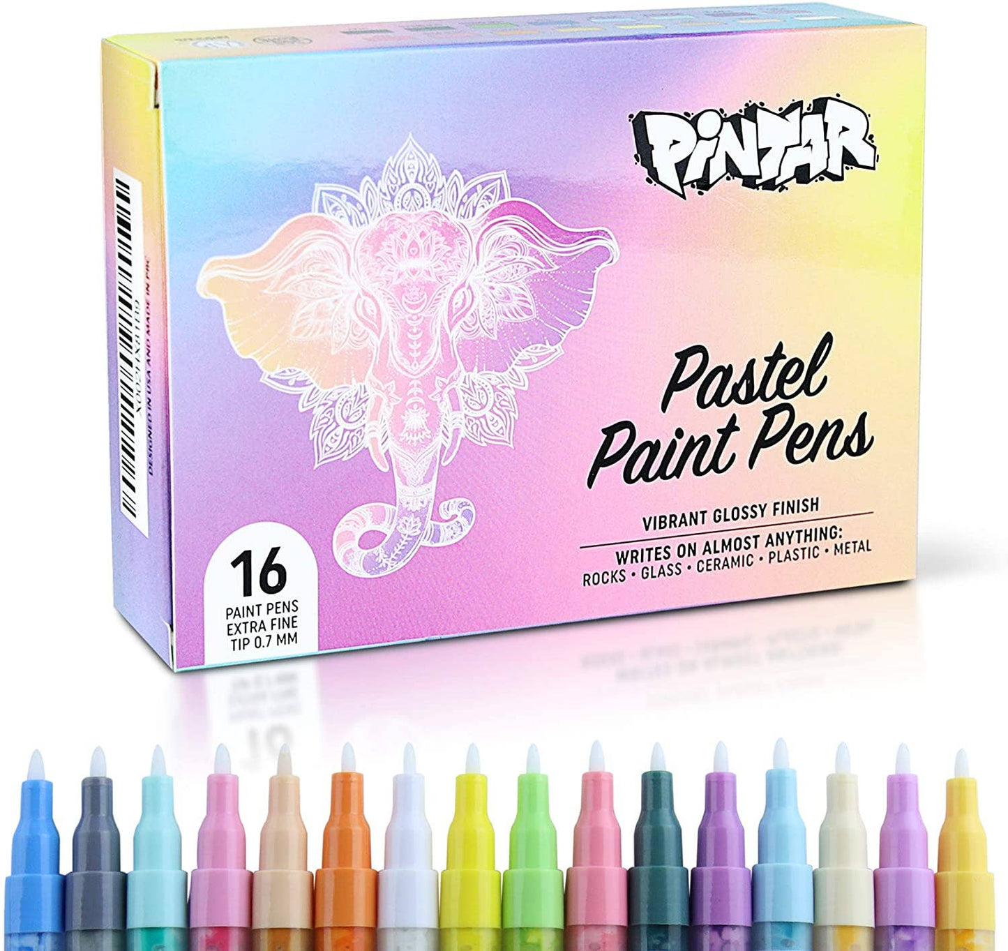 Pintar 16 Pack Acrylic Pastel Paint Pens - 0.7mm - 16ct