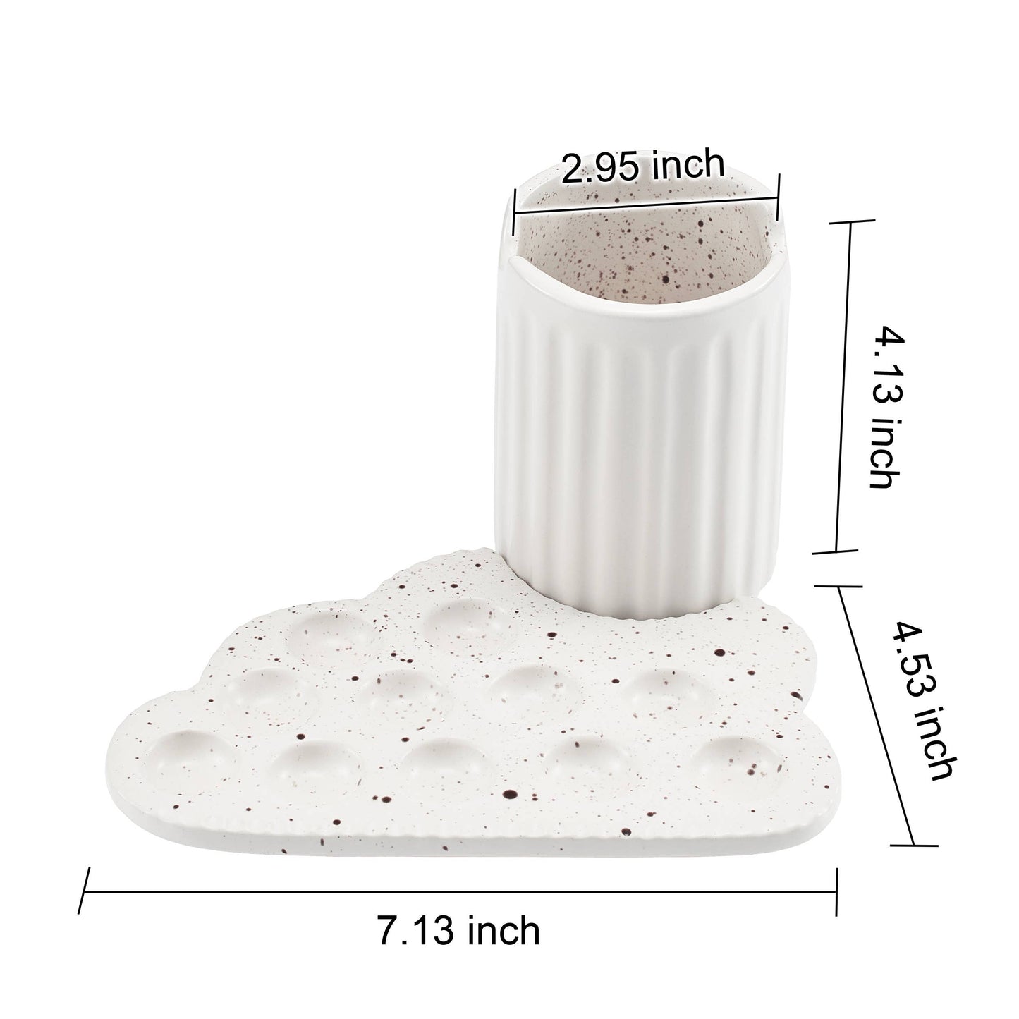 Ceramic Paint Brush Holder & Palette Set - Cloud-Shaped