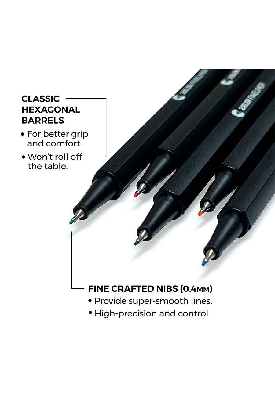 20 Colour Fineliner Pens Set, 0.4mm, Assorted Colours