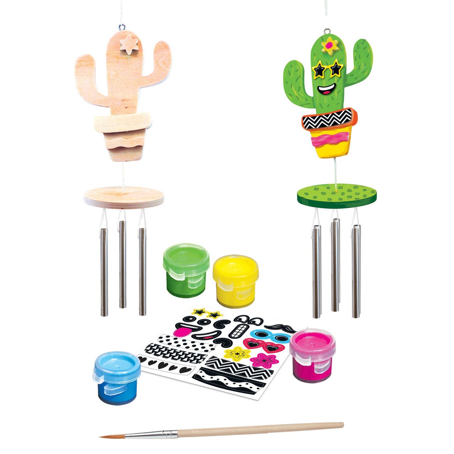 Cactus Wind Chime Wood Paint Set