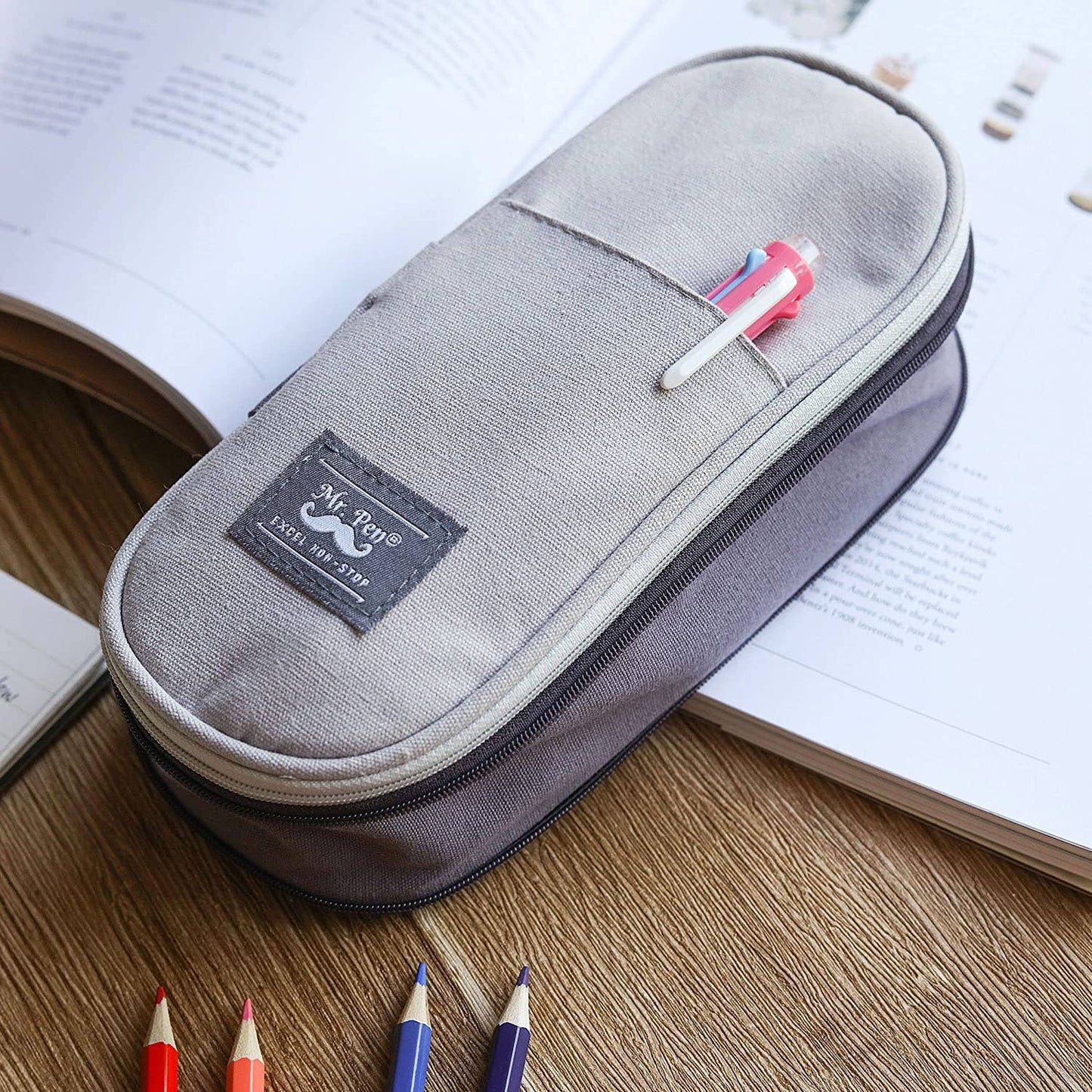 Mr. Pen Grey Pencil Case and Pouch