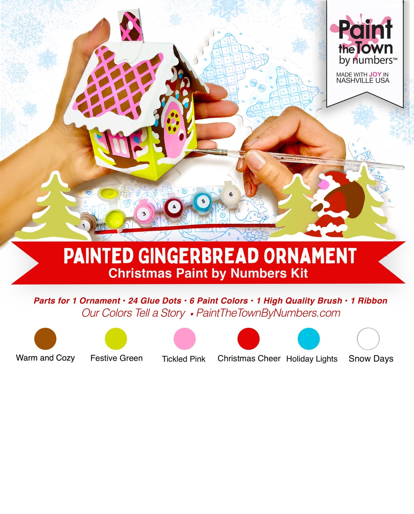 Gingerbread House Christmas Ornament Paint by Number Kit