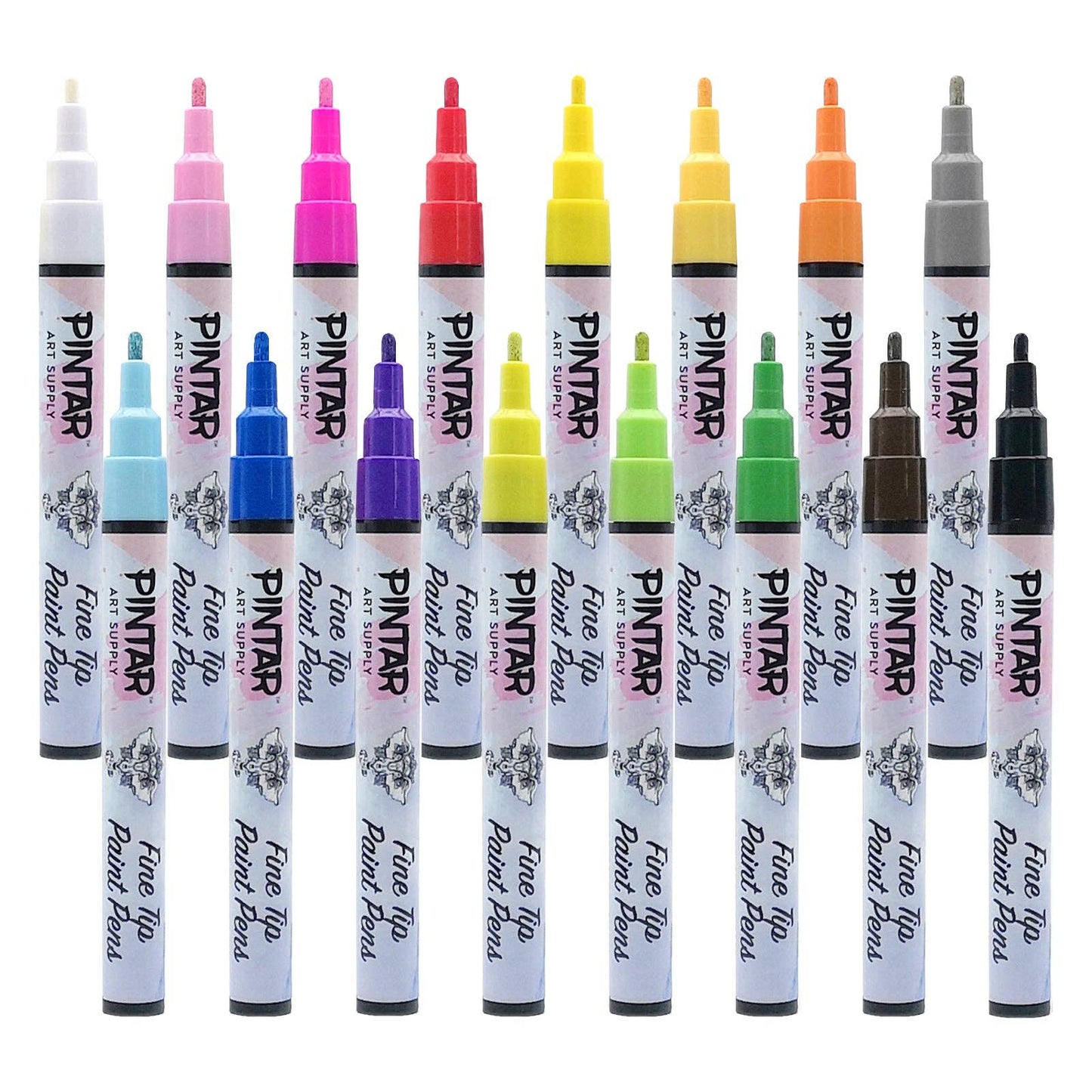 PINTAR Premium Acrylic Paint Pens - 1mm - 16pk