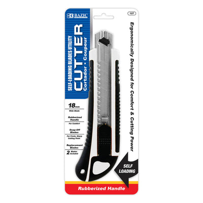 Heavy Duty 18 mm Snap-Off Utility Knife + 2 Blades