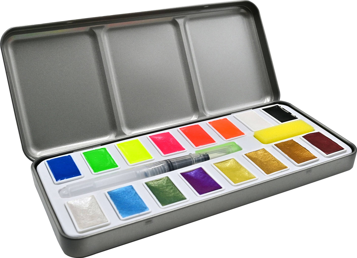 Studio Series Metallic & Neon Watercolor Paint Set (Set of 16 Colors)