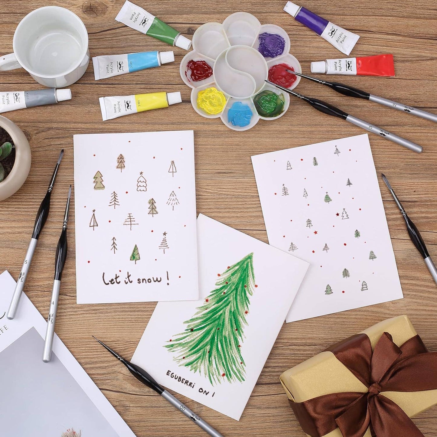 Mr. Pen 9-Piece Detail Paint Brush Set - Silver/Black