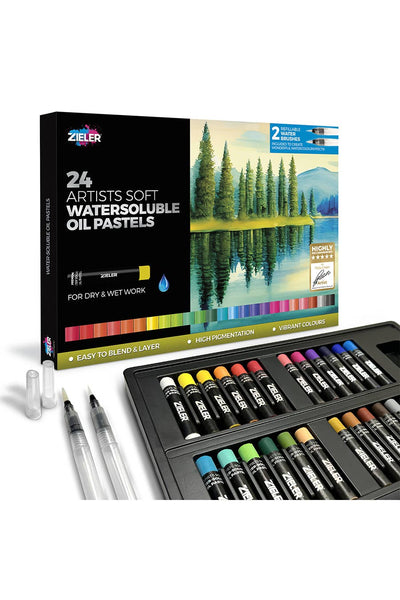 Zieler® 24 Artists Soft Water-Soluble Oil Pastels