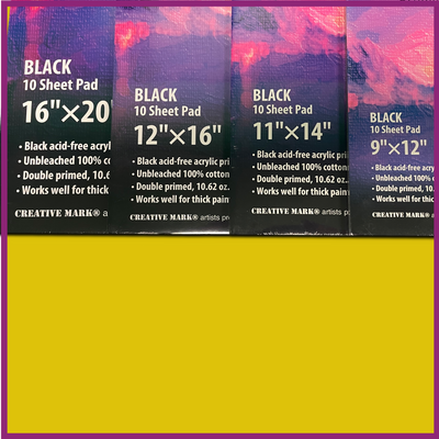 PRIMED BLACK CANVAS PAD - 10 SHEETS