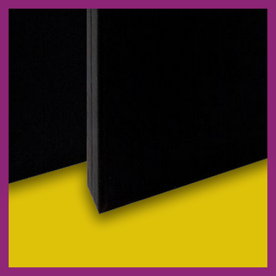 PRIMED BLACK STRETCHED CANVAS - 2PK