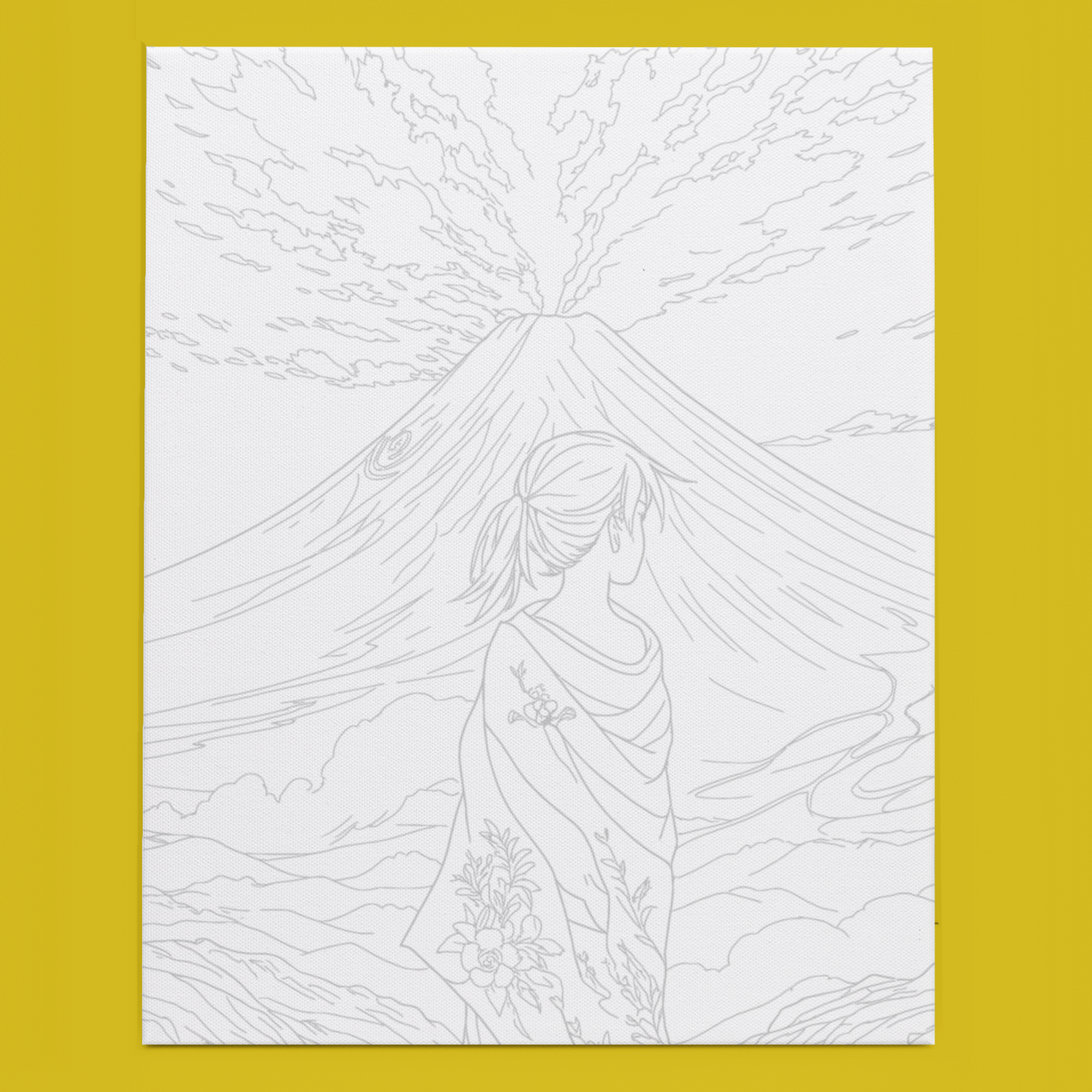 GIRL AND SURREAL MOUNTAIN
